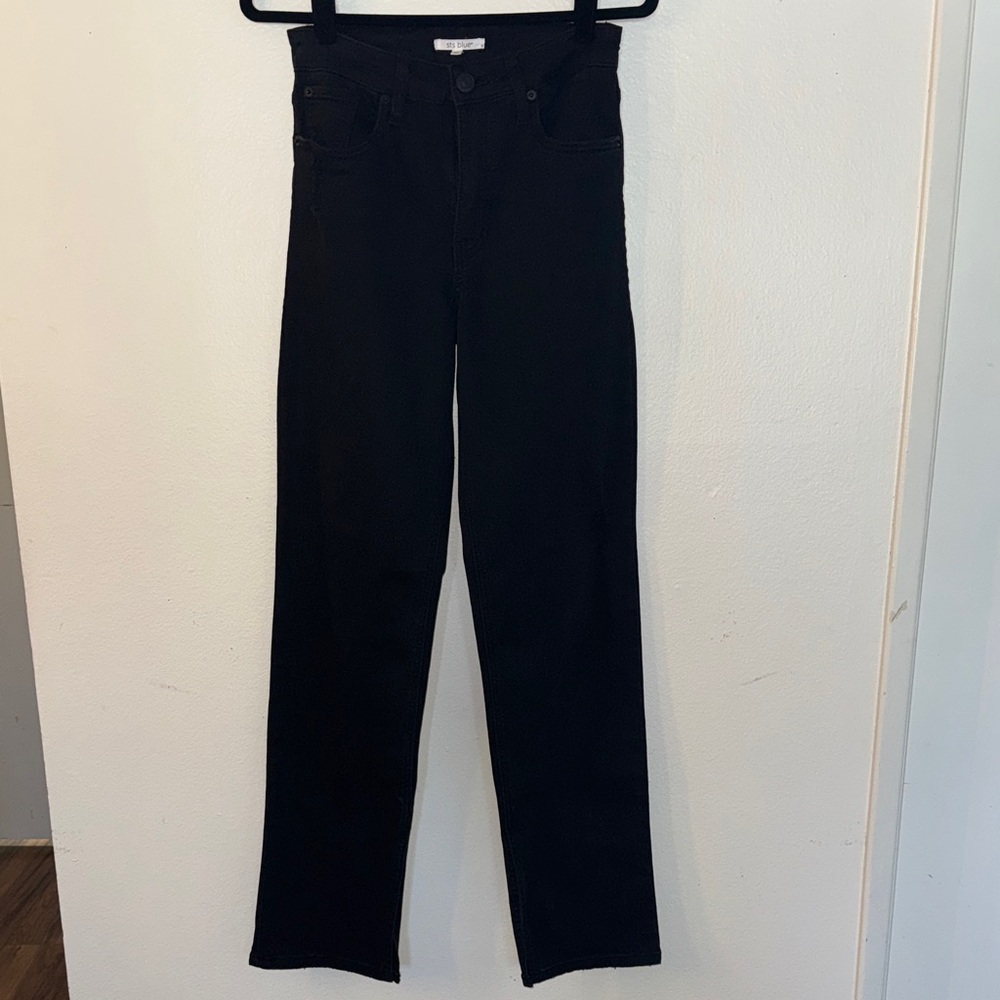STS Cameron High Rise Black Jeans with slit.